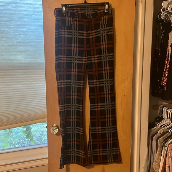 American Eagle Plaid Flared Pants - Picture 1 of 7
